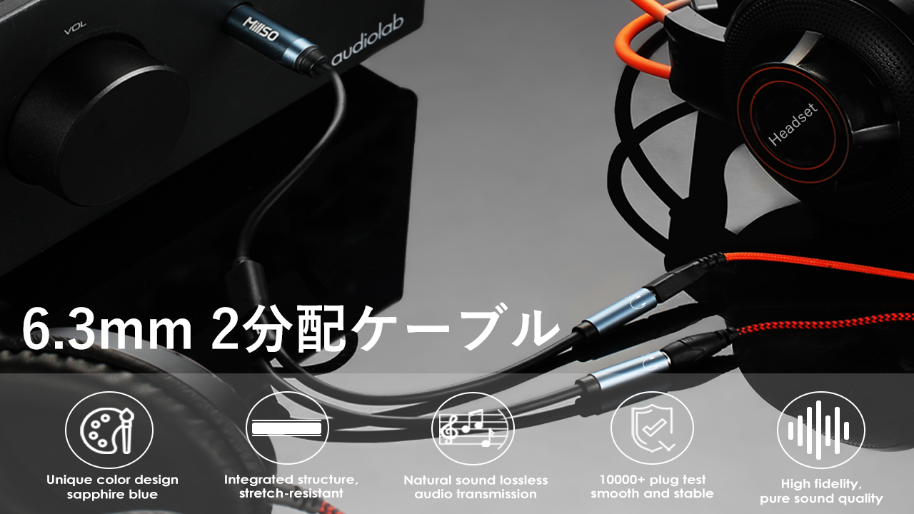 Amazon.co.jp: MillSO 標準プラグ 変換 2分岐ケーブル 3.5mm 6.35mm