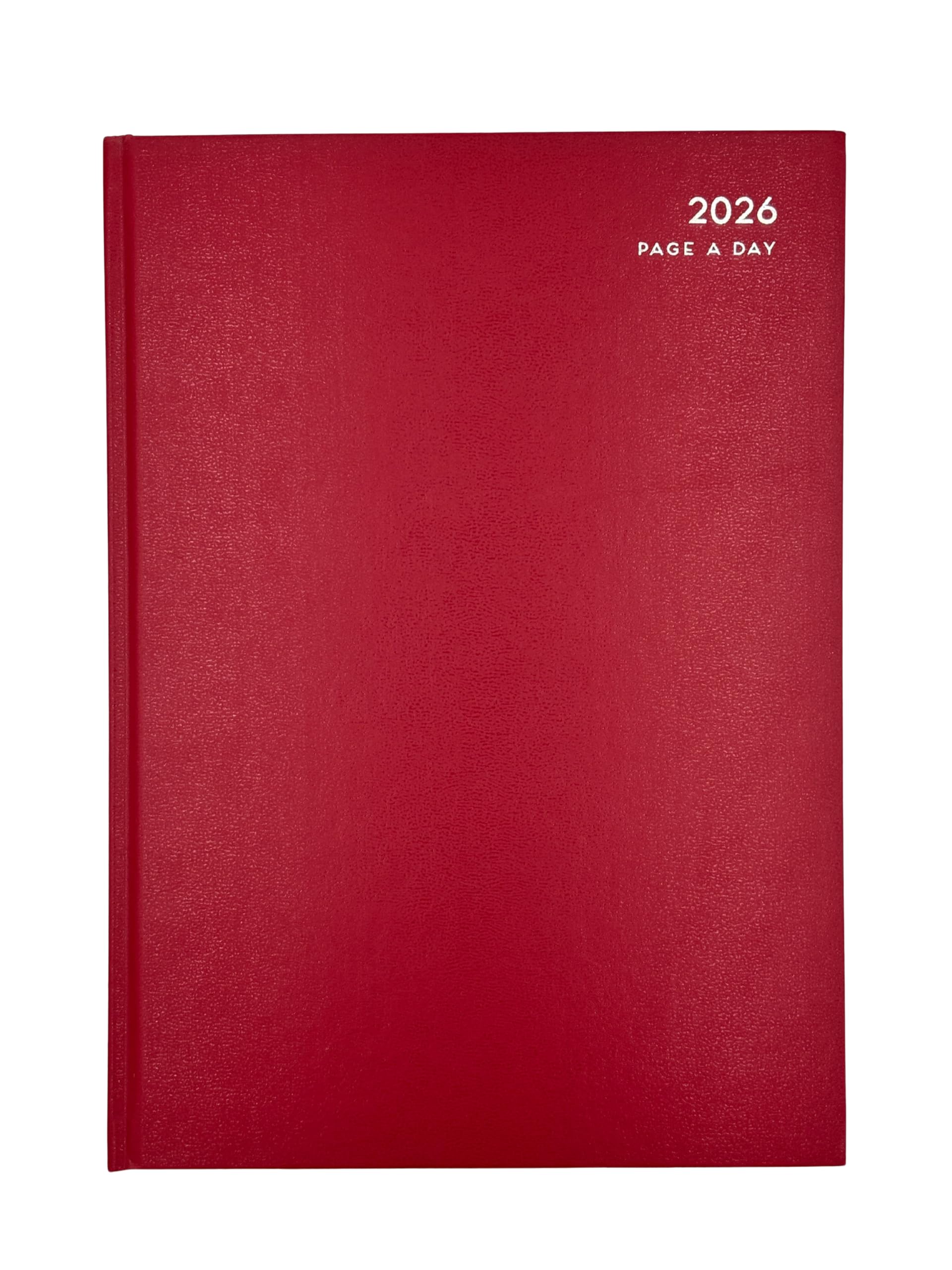 SwiftPick Home A4 Day Per Page Diary 2026 Black, Red, Blue | 1 Days Per Page | Daily Planner | Ribbon Page Finder | Calander, Worldmap, Public Holidays, Metric Table, Conversion Table (Red)