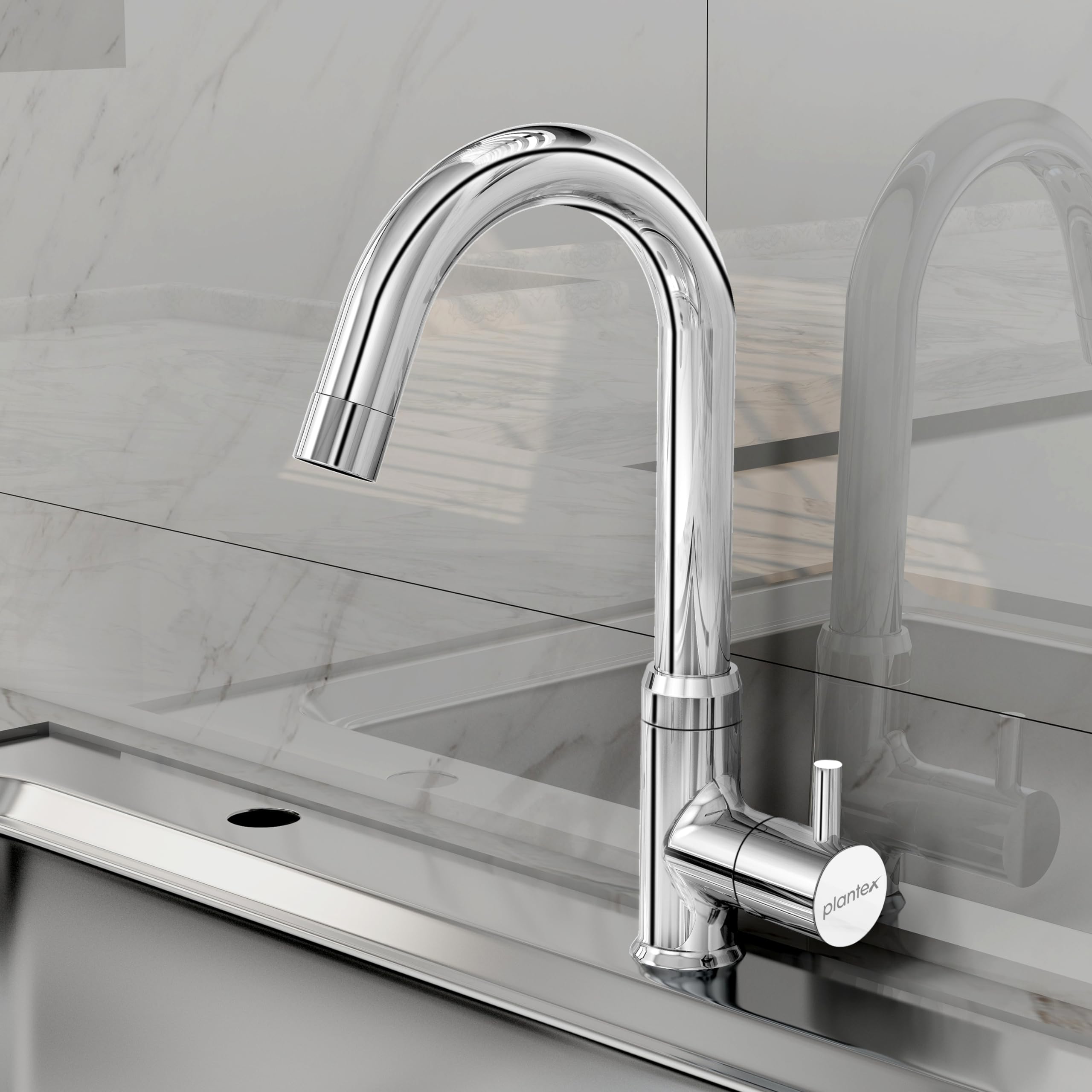 Plantex ICO-912 Pure Brass Single Lever Sink Cock with 360° Swivel Spout for Kitchen Faucet/Wash Basin Tap for Bathroom with Teflon Tape -7 Year Warranty(Mirror-Chrome Finish) (B093SPVTXR) Amazon Price History, Amazon Price Tracker