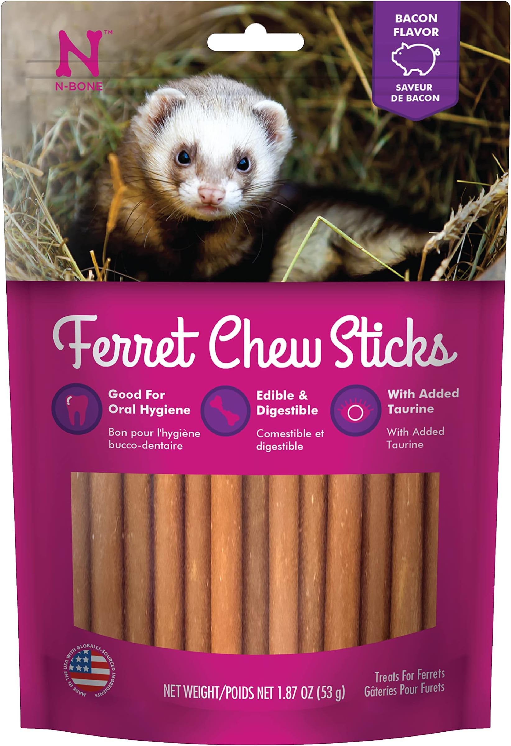 N-Bone 1.87 oz. Ferret Bacon Flavor Chew Treats
