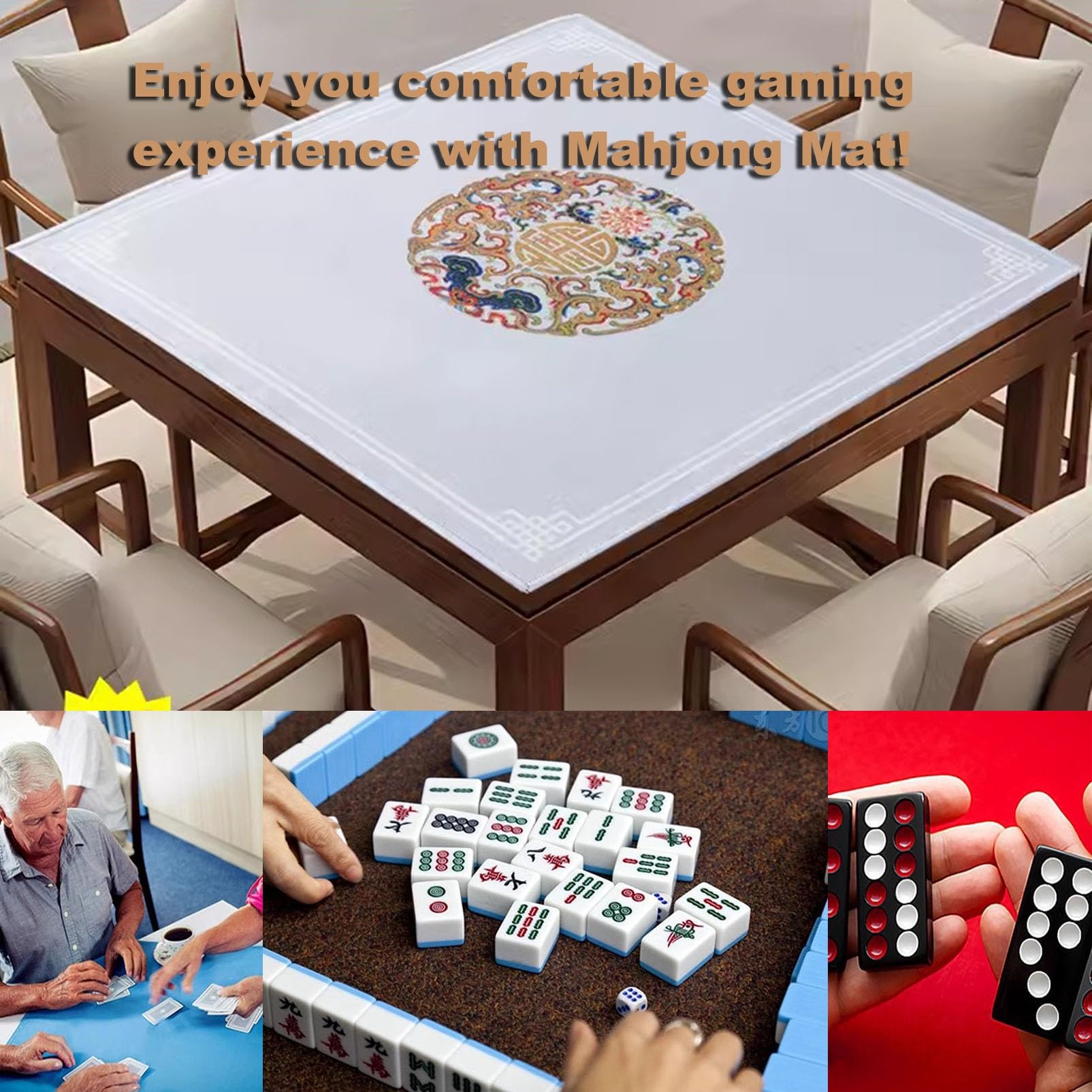 Obrus ​​na stół Mahjong, mata do Mahjong, obrus do Mahjong, zestaw do mahjong, poliestrowa mata na stół do Mahjong, 1 szt. Gra planszowa Playmat do gier planszowych na stół, gry karciane, gry z kafelk