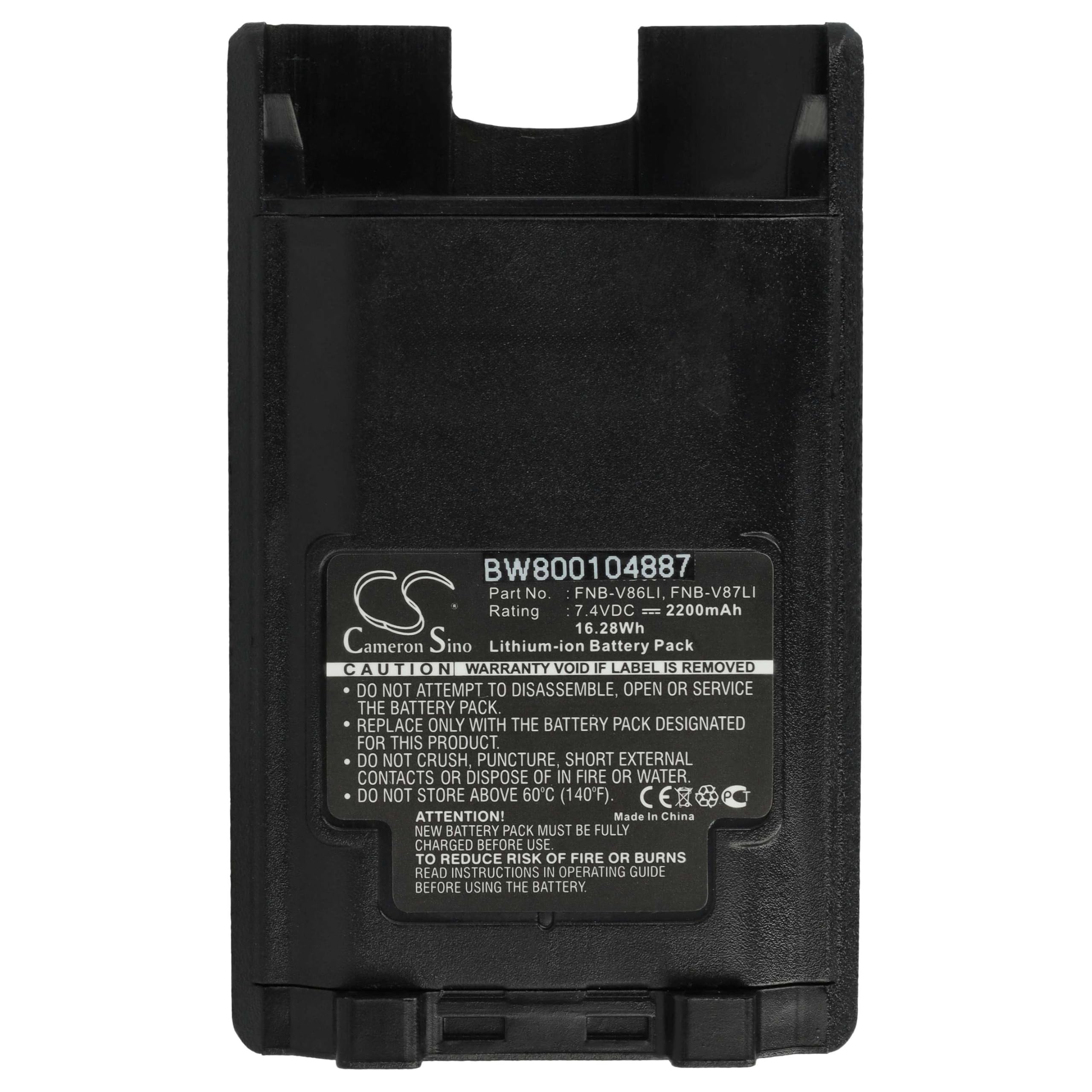 Batterie 7.4V 2200mAh FNB-V87LI Pour Batterie Li-ION Radio