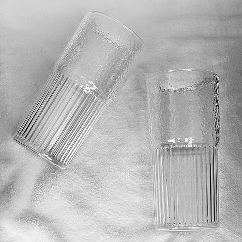 Miniatura 3 de ANOTION Vasos de vidrio  Tazas de café helado de 22 onzas, vasos de café helado, vaso de vidrio reutilizable, vaso de vidrio para batidos, vasos de