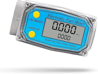 CGOLDENWALL Turbine Flow Meter 1"/3/4" NPT Digital 2.5-26 GPM for Water Diesel Kerosene Gasoline - Gallons Liters Display