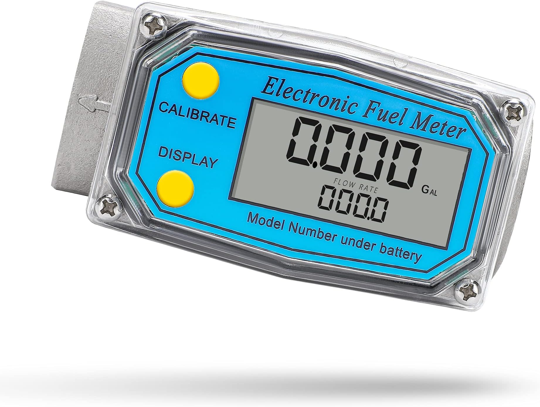 Turbine Flow Meter LCD Digital Display Flowmeter with 1-Inch FNPT Inlet/Outlet, Gas Oil Fuel Flowmeter for Diesel, Kerosene, Gasoline 2-26.4 GPM (9-100 LPM)