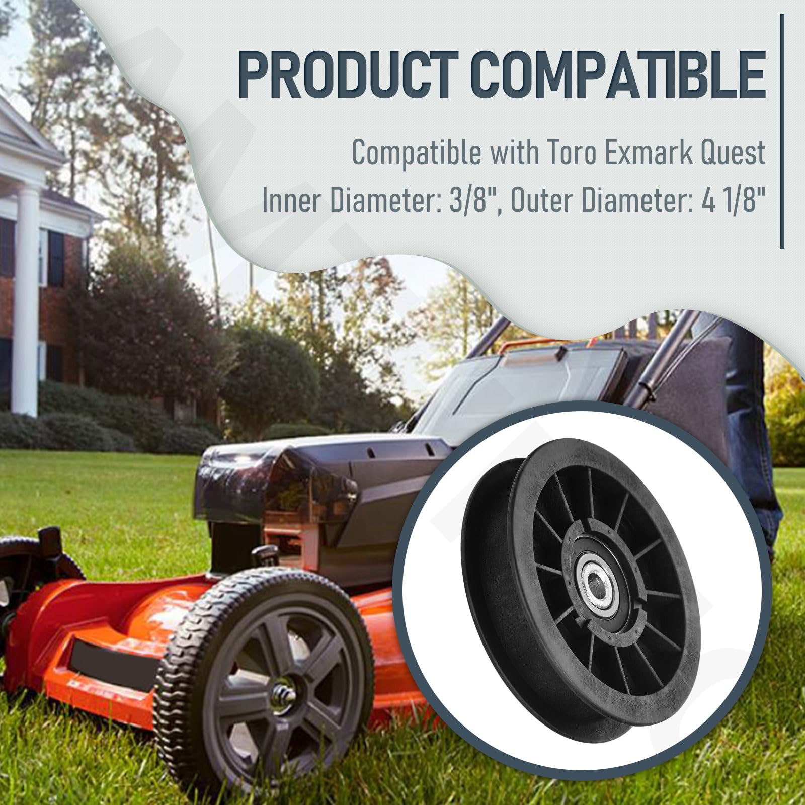 AMTHKNO 109-3397 - Polea tensora plana para cortacésped Exmark Toro, sustituye a 280-511, compatible con 74812 74813 74814 74815 74816 74818 74820 74822 74823 74824 4832 74914