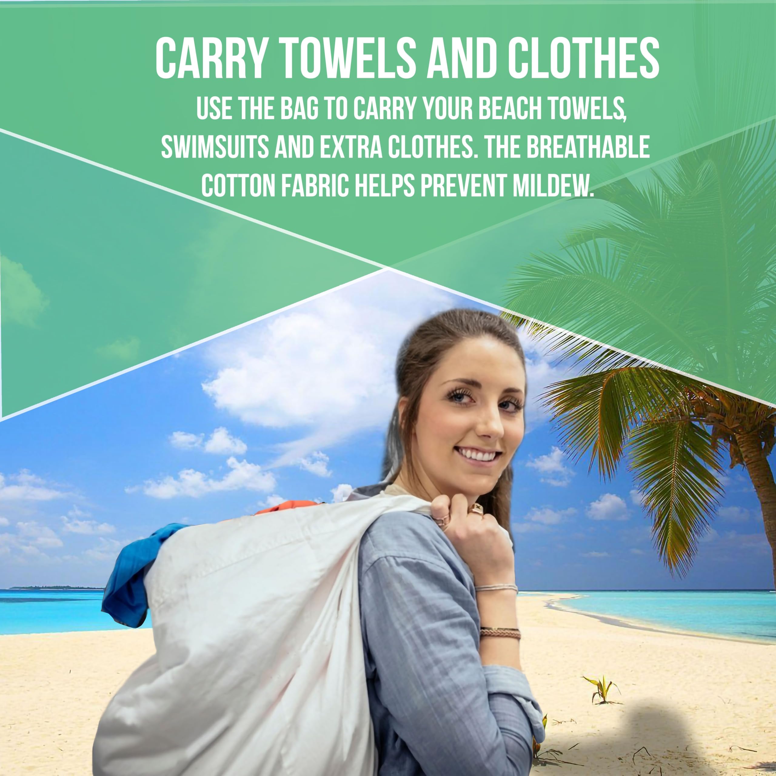 Borse per la biancheria, borsa portaoggetti, in tela di cotone resistente, con cinghia lunga con chiusura a coulisse, borsa da viaggio per vestiti sporchi, fodera per cesto e lavabile per dormitorio