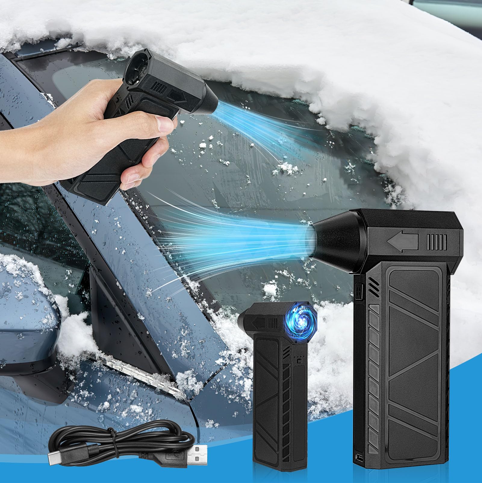 Compressed Air Duster 130000RPM Electric Air Duster for PC Keyboard Cleaning Mini Air Blower with Stepless Speed Rechargeable Cordless Jet Dry Air Blower for Car Home Yard Cleanup