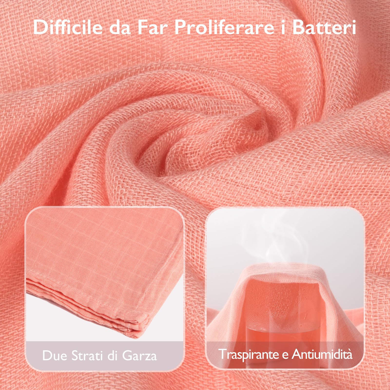 Momcozy Copertina Neonato Mussola 120x120 4 Pezzi Cotone Bambù Morbida Floreale