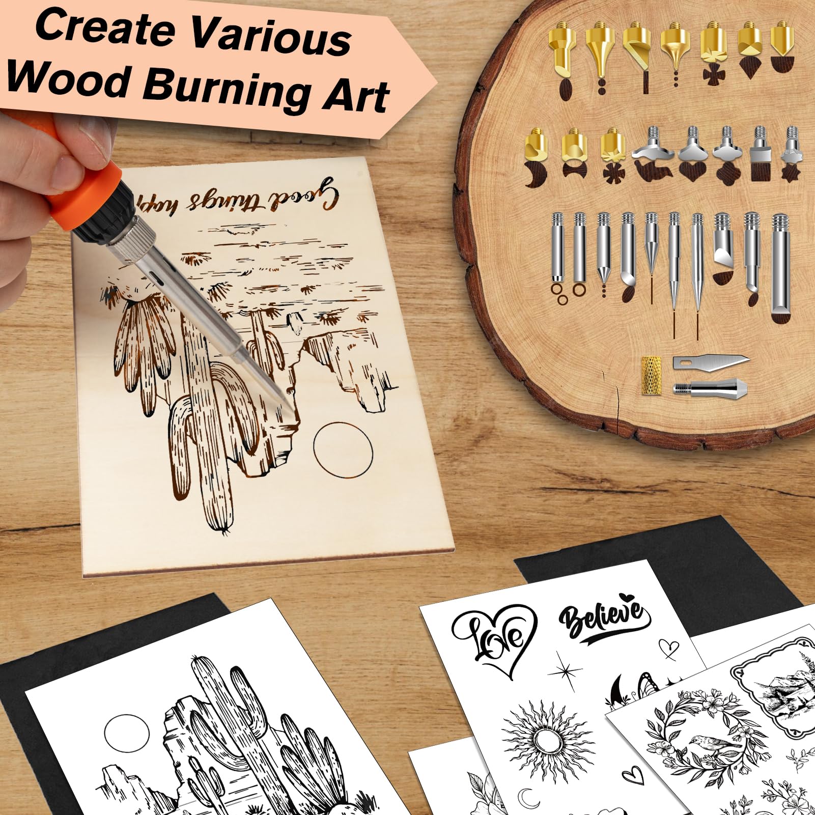 K KERNOWO Wood Burning Kit - Beginner Pyrography -5