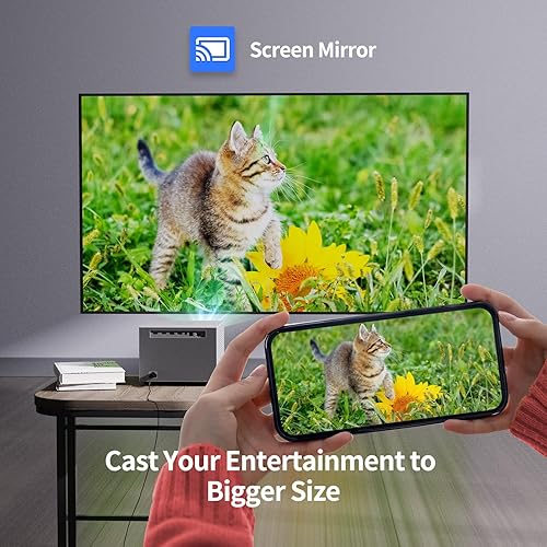 Miniatura 7 de WEMAX Vogue Pro - Proyector de 1080p compatible con 8K 4K, 1600 lúmenes ANSI HDR10, WiFi Bluetooth, Dolby Audio DTS-HD, proyección lateral, evasión