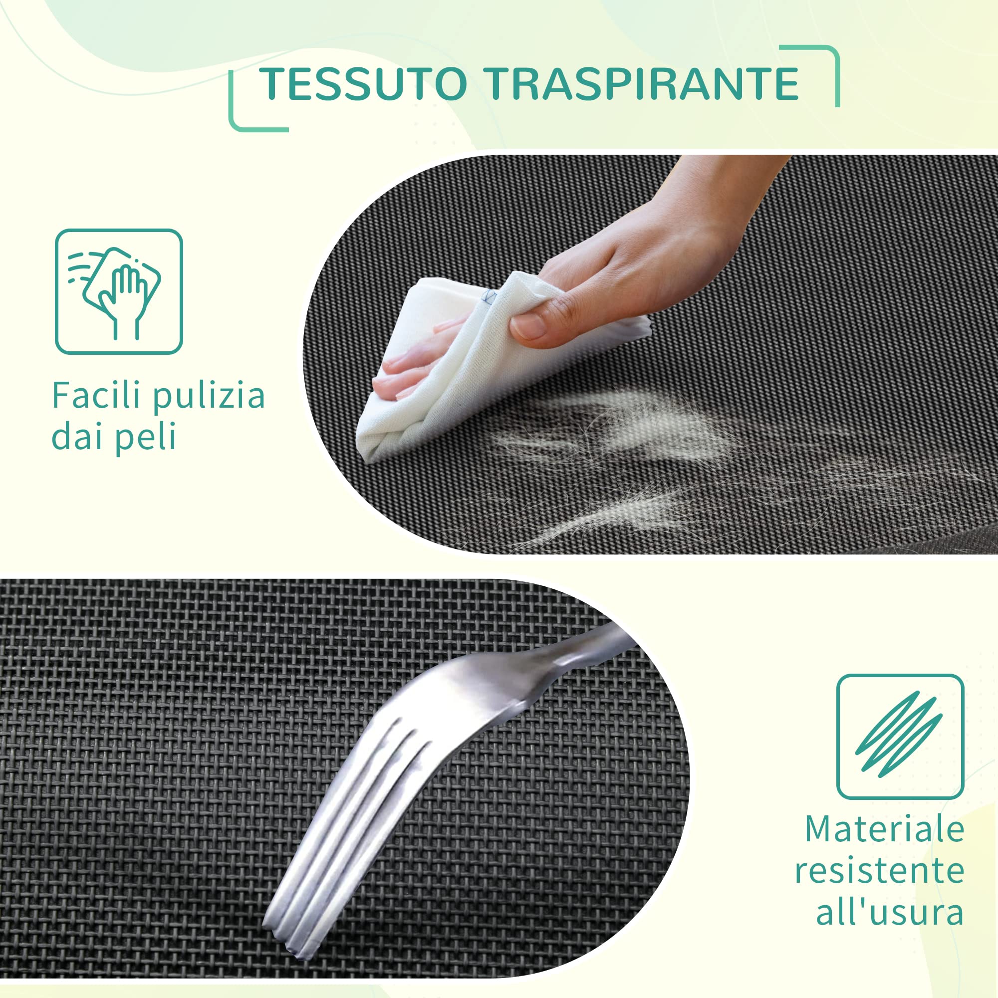 PawHut Cama Elevada para Perros Gatos Transpirable Cama para Mascotas 130x90x20 cm para Dormir Relajar con Marco de Acero para Interior Exterior Negro