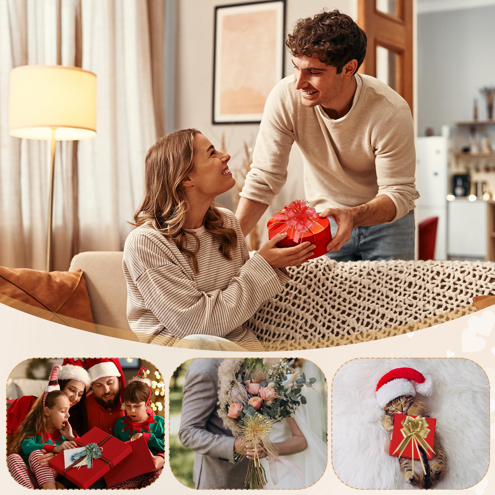 PATIKIL Confezione Da 20 Pezzi Fiocco Regalo Grande 7.5x6 Pollici Blu Scuro | Fiocchi Tirati, Per Confezione Regali Matrimonio San Valentino Compleanno Decorazione Cesto Natale