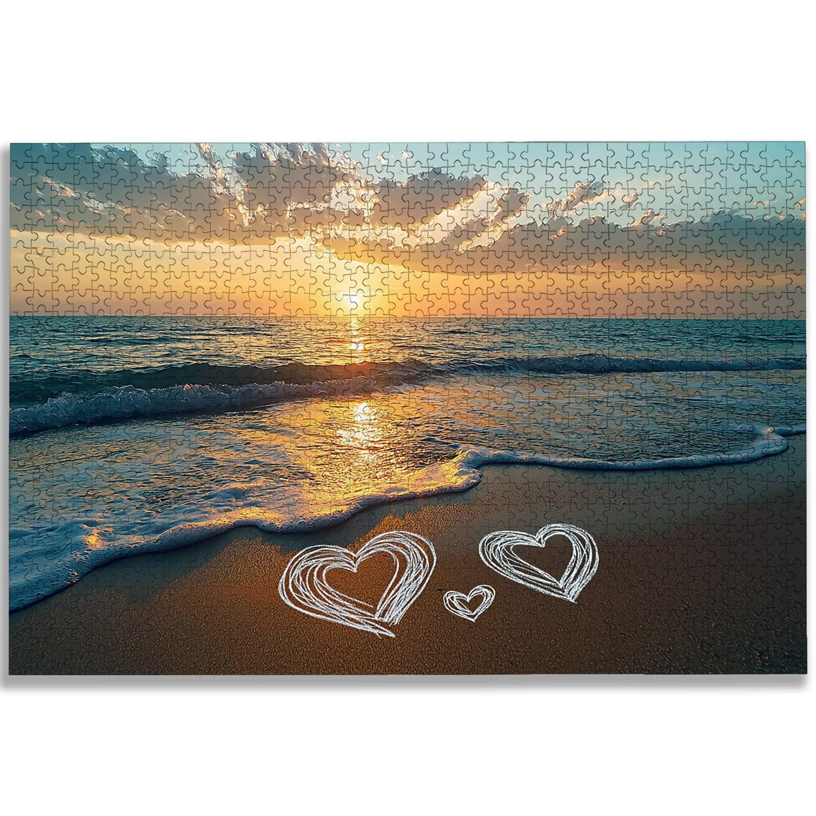 Puzzle 1500 sztuk dla dorosłych, puzzle miłosne 1500 sztuk sztuki dla dorosłych i młodzieży, rozmiar: 87 x 57 cm, Wymagające drewniane puzzle krajobraz, puzzle na prezent dla kobiet i mężczyzn