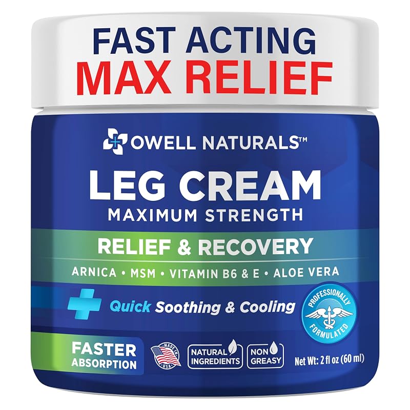 Creme para as pernas Owell Naturals com arnica, aloe vera e vitamina E, 56 g