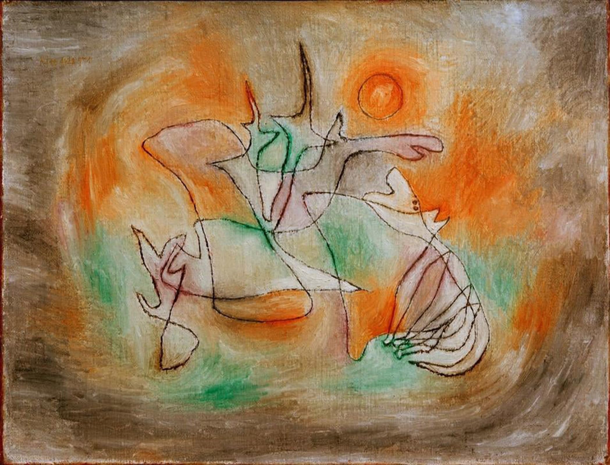 ARTXLXXBN Famous Prints Artwork Pictures Poster Painting Art Howling Dog by Paul Klee Artwork Landscape Pictures for Home Decor 60x90cm