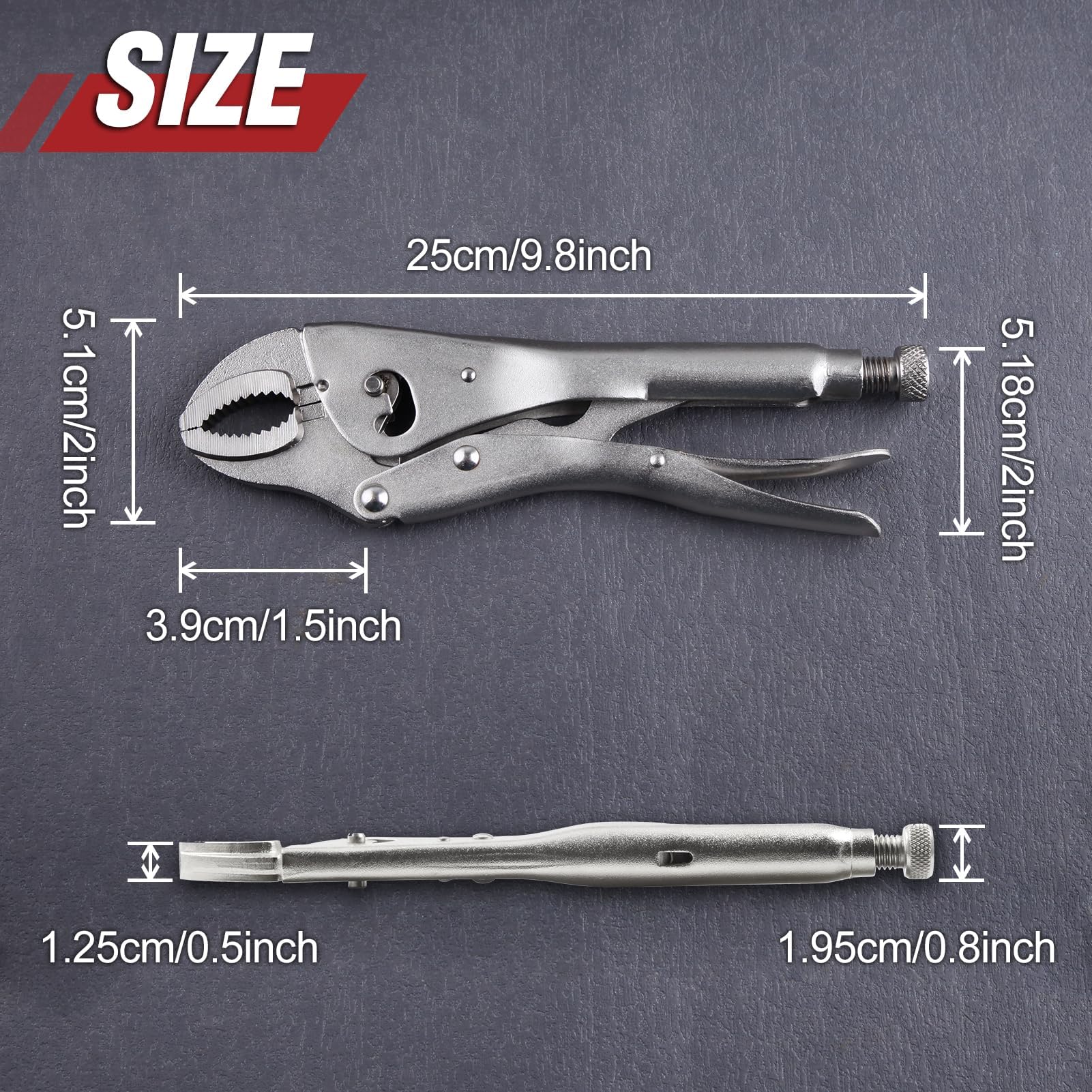 GOLD DEER 10Inch Locking Pliers Curved Jaw Vice Grips Pliers with Two-Position Opening Adjustment Vice Grip Clamps for Clamping Twisting Welding - Image 4