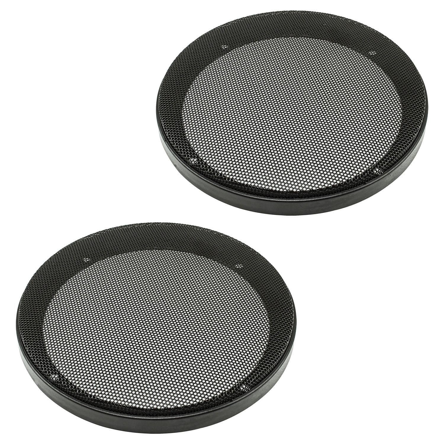 tomzz Audio 2800-002 Griglia dell'altoparlante per altoparlante 165mm DIN anello di plastica nero in 2 pezzi con set di griglie in metallo