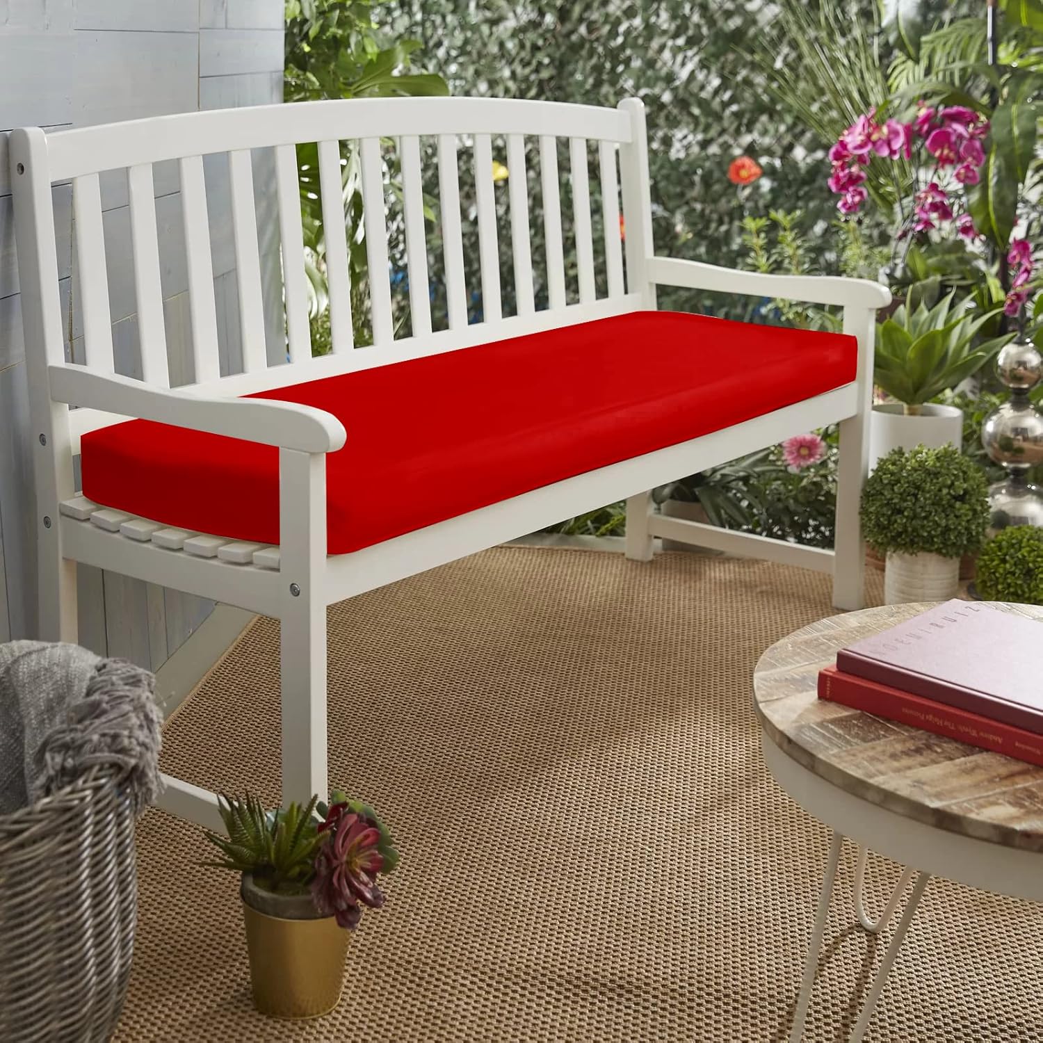 KISAA Living 2 Seater Water Resistant Outdoor Bench Pad Seat Cushion