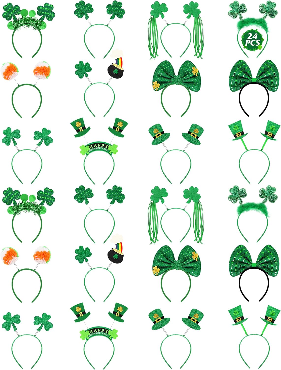 Blowata St Patricks Day Headbands, St. Patrick's Day Accessories Green Headbands for Irish Party Favors Decorations Supplies