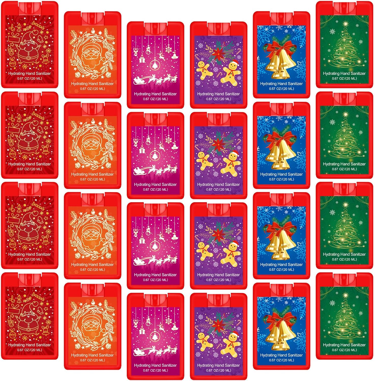 Dansib 6 Pack Glitter Christmas Hand Sanitizer Spray Bulk Sanitizer Spray