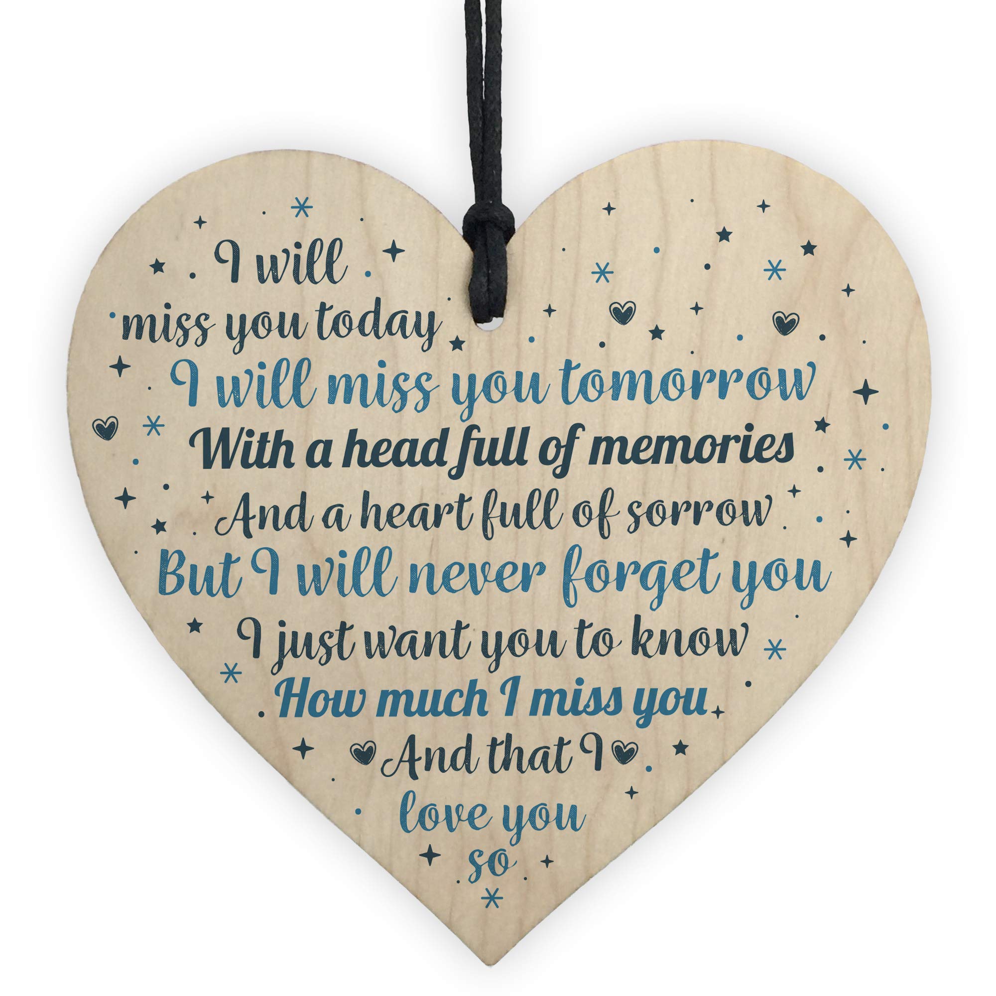 RED OCEAN Mum Dad Nan Grandad Friend Heart Memorial Keepsake Plaque Bereavement Gift In Memory Sign