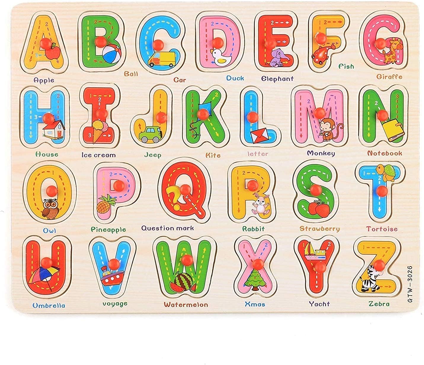 Smartcraft Classic Wooden Learning Puzzle, Holiday 26 Pc ABC Capital Alphabet Letter Educational Board Game Toy | Educational Activity Toys, Matching & Sorting Board Puzzle for Kids (B0CYSPYBGT) Amazon Price History, Amazon Price Tracker
