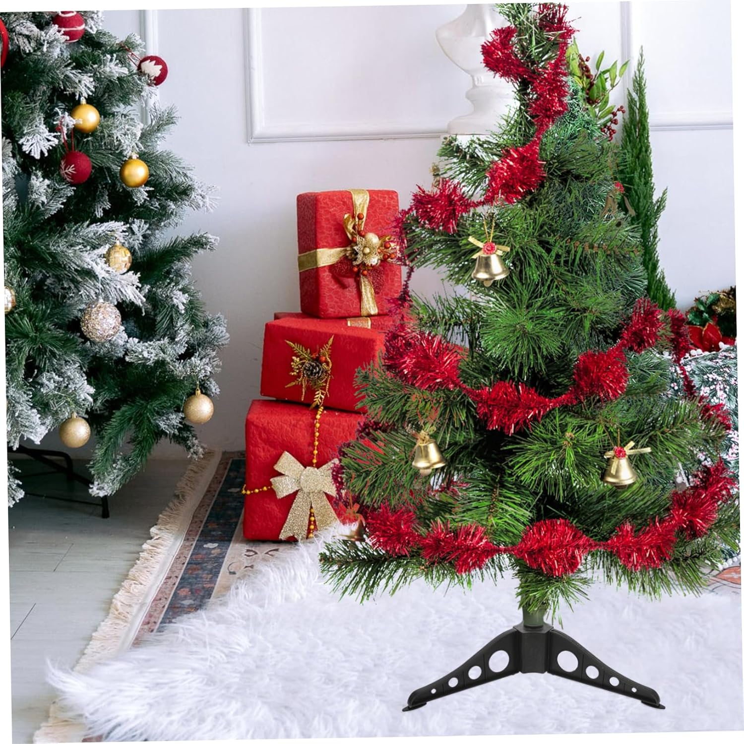 IMIKEYA 4Pcs Xmas Tree Base Holder Christmas Tree Stand Height Center Easy Assembly for Artificial Trees Elegant Design for Festive