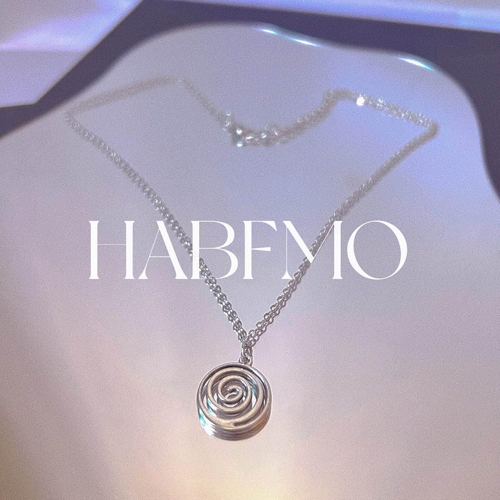 アクセサリー OPIUM- grunge spiral silver necklace Y2K Cyberpunk Swirl Spiral Necklace Hippie Cyber Y2K Vortex