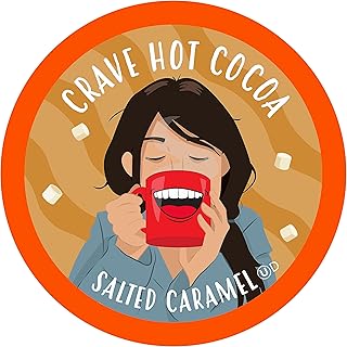 Crave Hot Chocolate Pods, Compatible with 2.0 K-Cup Brewers, Salted Caramel, 40 Count