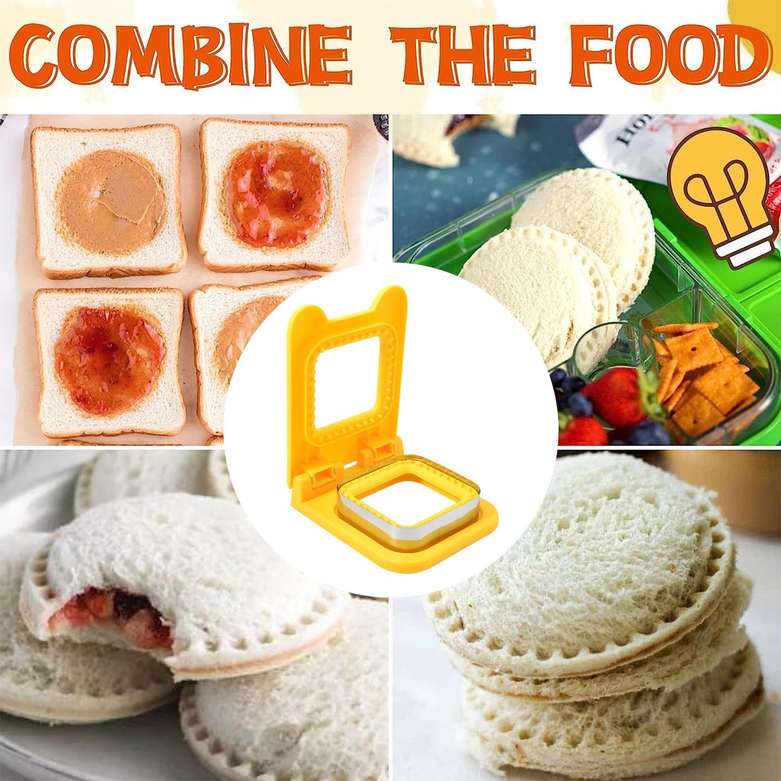 Sandwich Cutters For Kids Lunch, Sandwich Sealer For Kids, Square Sandwich Shape Cutters, Crustless Sandwich Maker, Luchable Box Accessories For Cookie Bread Pancake, Sandwich Maker