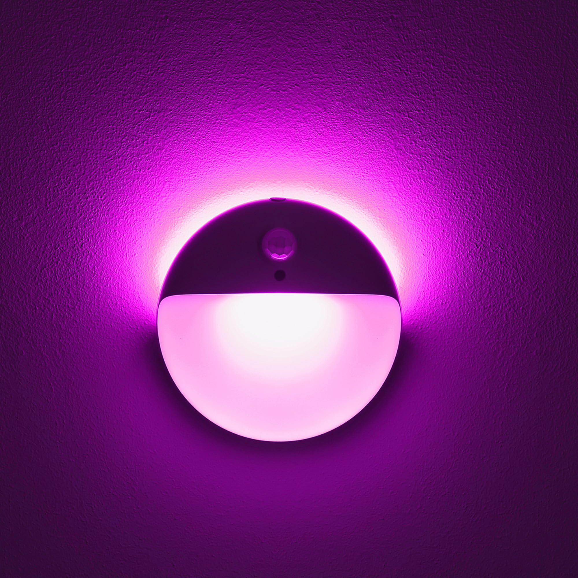 YUNLEX 2 Pack Purple Battery Night Light, Motion Activated Night Light, 2.6" Small Sticky Lights, 3 Light Modes, Dimmable Calming Glow for Meditation, Relaxation, Bathroom, Bedroom, Travel, Violet