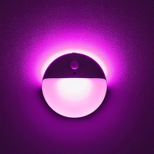 Miniatura 11 de Paquete de 2 luces nocturnas ámbar, luz nocturna alimentada por batería, luces adhesivas pequeñas de 2.6", atenuables, 3 modos de luz, luces con