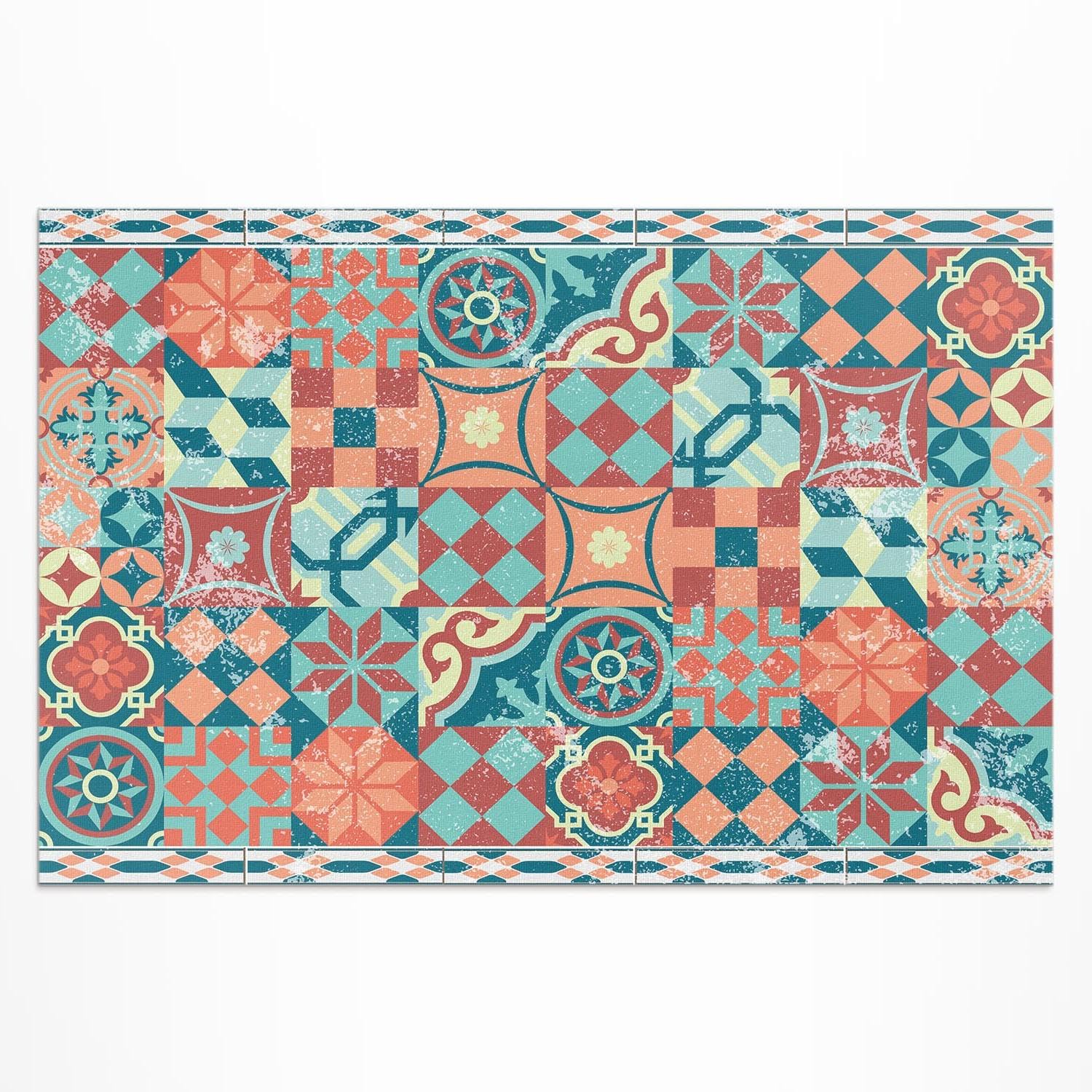 Tapis de porche imperméable 60x90 cm rectangulaire rétro en PVC durable