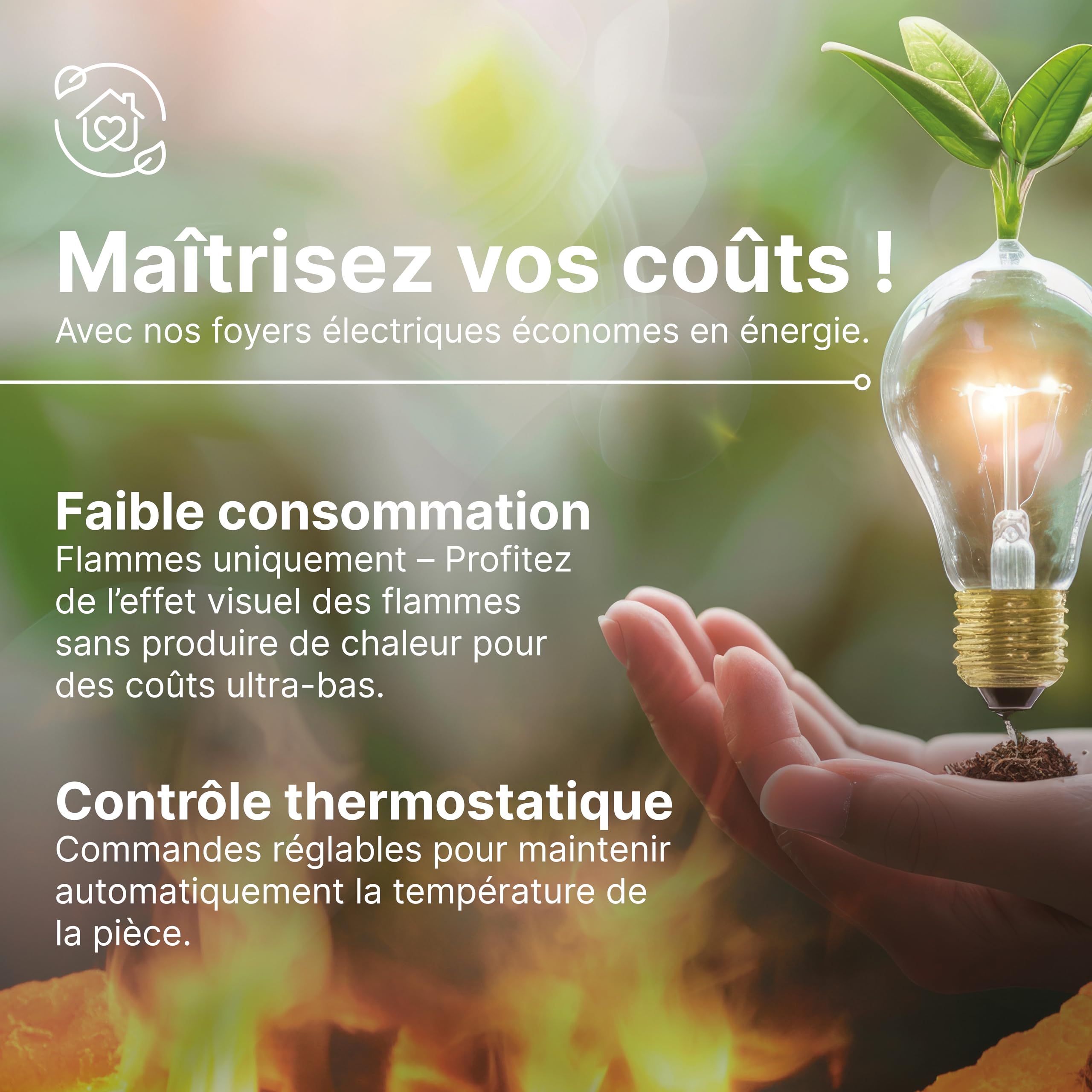 Dimplex Club Cheminée Électrique Autoportant Cheminee Electrique Effet Flamme LED Optiflame avec Lit de Bûches Chauffage 2 KW Activable Télécommande Incluse