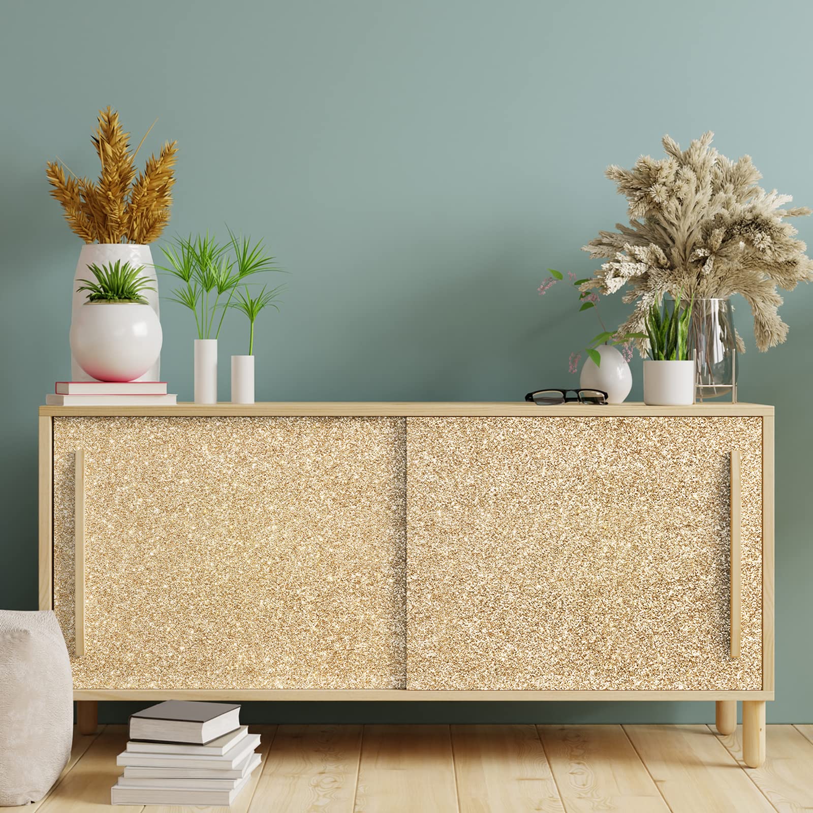 VEELIKE Plakfolie, goud metallic behang, goud, 40 cm × 900 cm