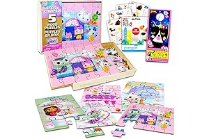 Gabby's Dollhouse Wooden Puzzle 5-Pack