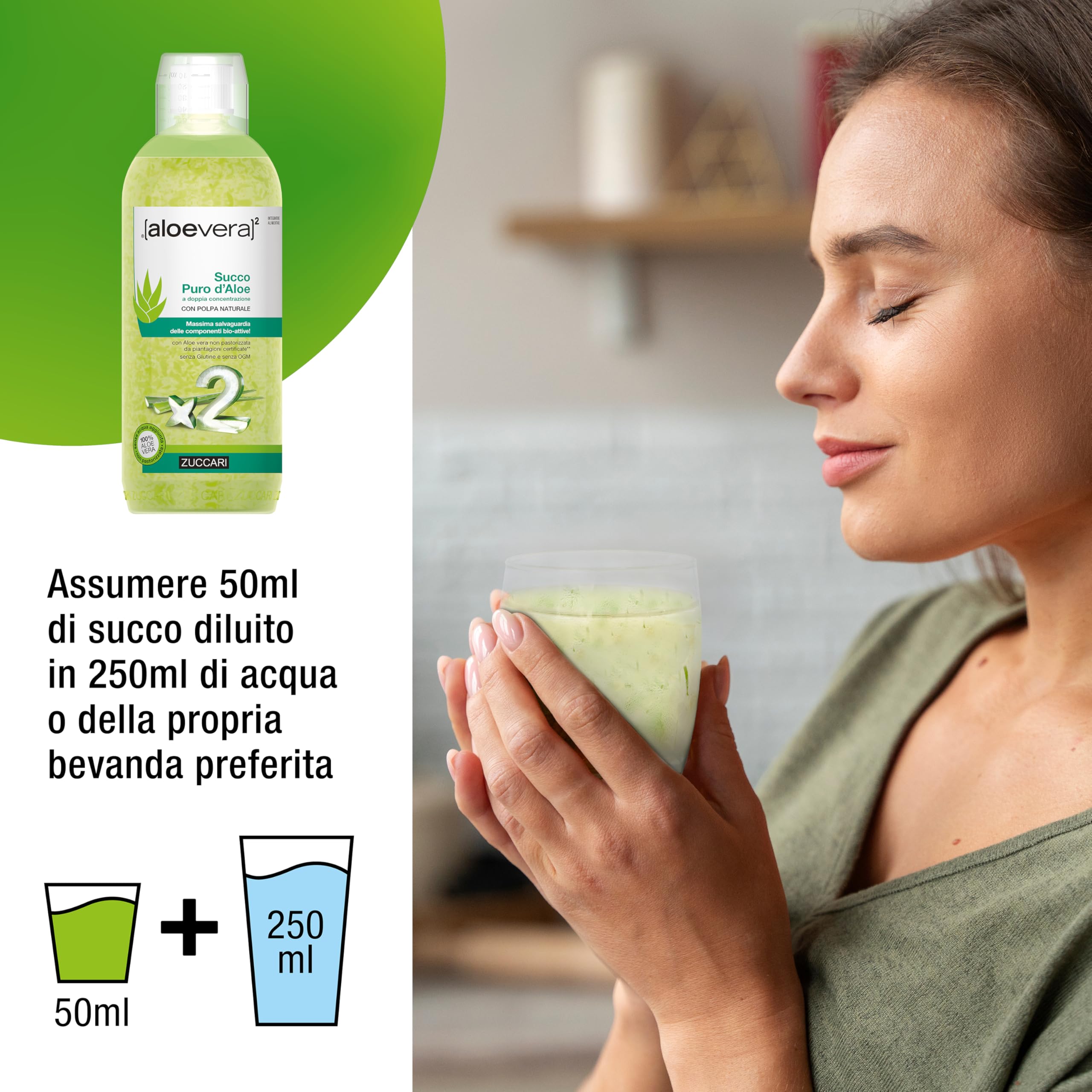Amazon.com : Zuccari Aloevera 2 Pure Aloe Juice  1000 ml : Health &  Household