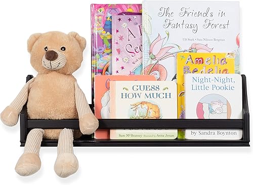 brightmaison Estantería de pared para decoración de guardería, estantería flotante para habitación de bebés y niños, organizador de libros, soporte