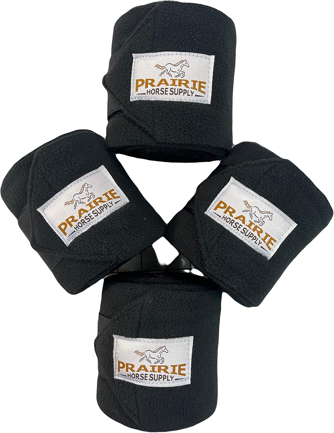 Prairie Horse Supply Comfort Fleece Polo Wraps (4 Pack, Black)