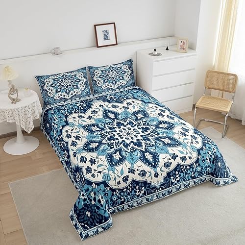 Miniatura 3 de Erosebridal Juego de ropa de cama oriental tamaño Queen, vintage, juegos de ropa de cama y colecciones florales art déco, edredón tribal bohemio de