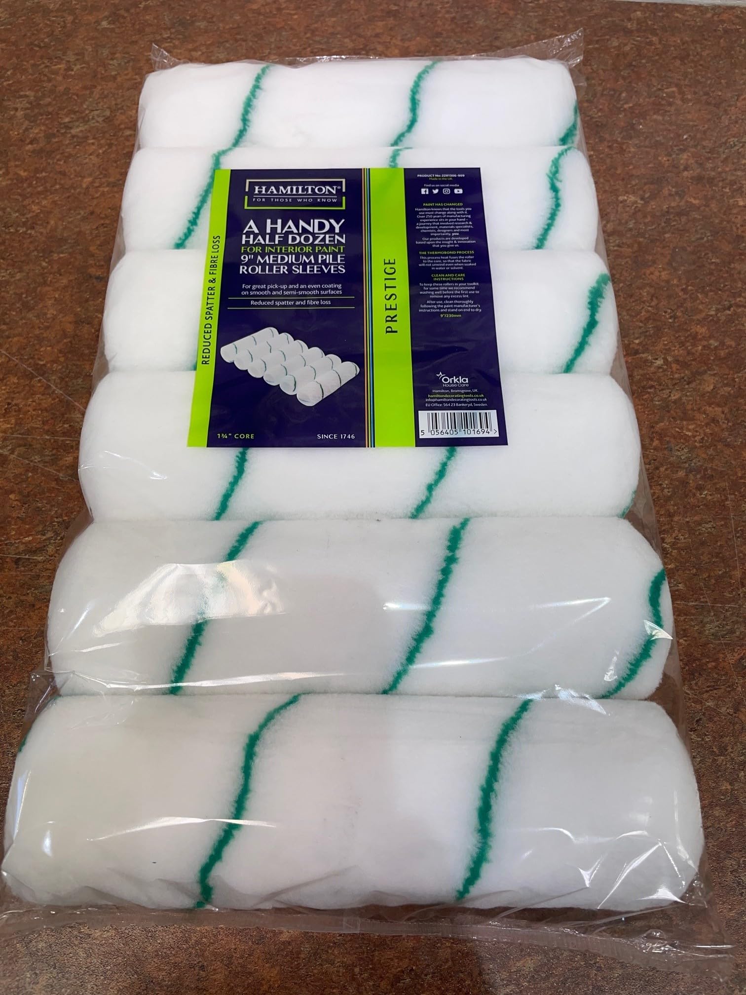 HAMILTON Hamilton Prestige Paint Roller Sleeve Woven Medium Pile 9'' X 6 (2281306-909)