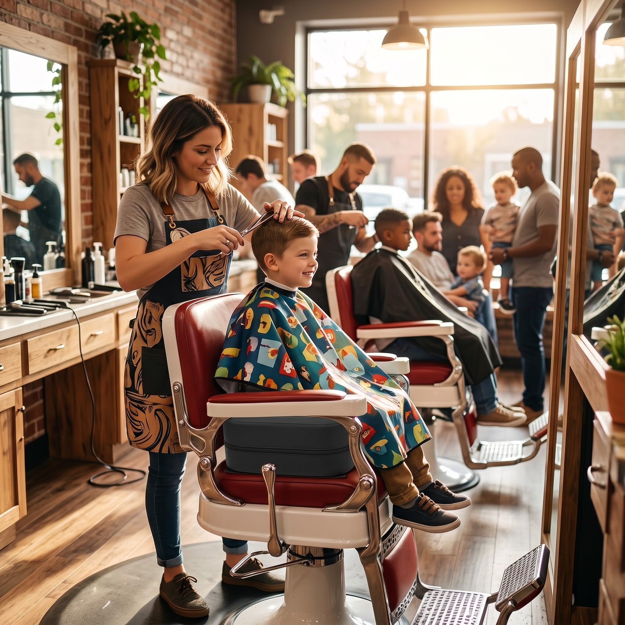Sitzerhöhung Friseur Kinder, Kindersitz Sitzerhöhung Friseursalon Kindersitzerhöhung Friseur Friseurstuhl Sitzerhöhung Sitzkissen, Kindersitzkissen für Haarschneide-Styling
