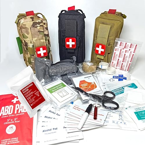 Miniatura 3 de Kit de medicina para traumatismo, paquete contral de sangrado, kits de primeros auxilios de supervivencia de emergencia, kit médico EMT IFAK para