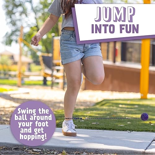 Miniatura 2 de Just Jump It Tobillo Skip Ball Rueda Plegable Saltar Cuerda para Niños Equipo de Ejercicio y Juguete de Agilidad - Púrpura