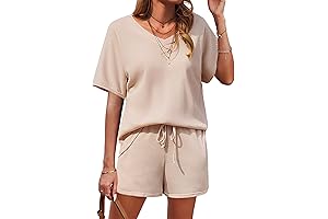 Womens Waffle Knit Pajama Set - The Perfect Loungewear for Comfort and Style