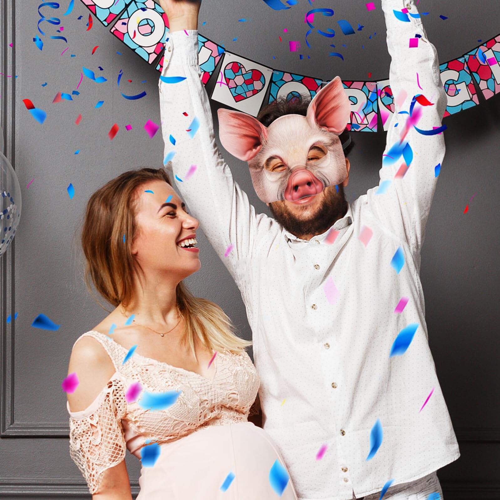 LABRIMP Masque de Cochon Adulte en Eva Réutilisable, Demi-masque Animal Réaliste pour Fête D’halloween, Bal Masqué et Cosplay – Accessoire de Déguisement Léger pour Événements Costumés