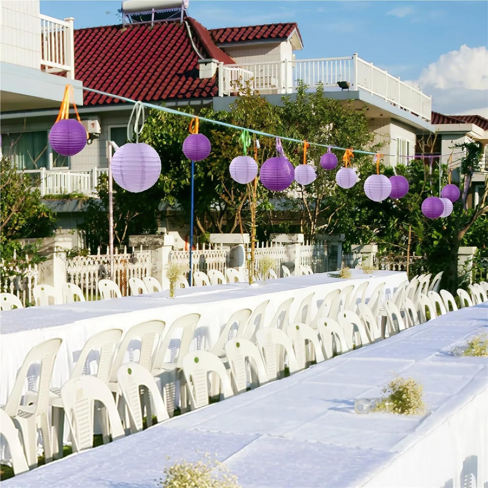 Pompones Decoracion 20 piezas linternas de papel redondas