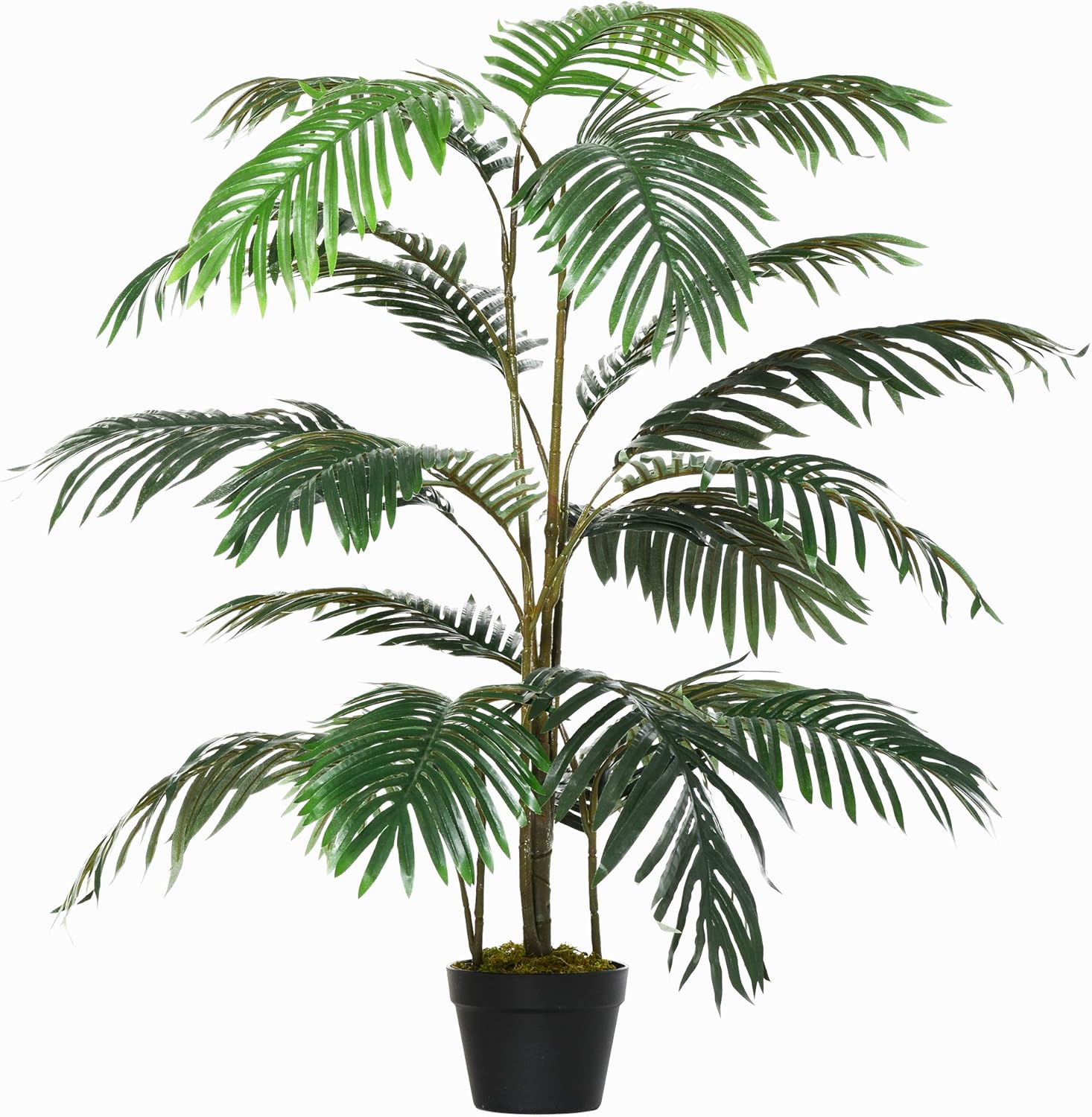 Outsunny 140cm/4.6FT Artificial Palm Plant Decorative Tree w/ 20 Leaves