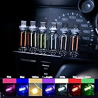 Vista 5 de Ilumina tu viaje con elegantes lámparas retro para automóvil: mini botella de vidrio portátil LED de luz nocturna – Enchufe USB LED luces